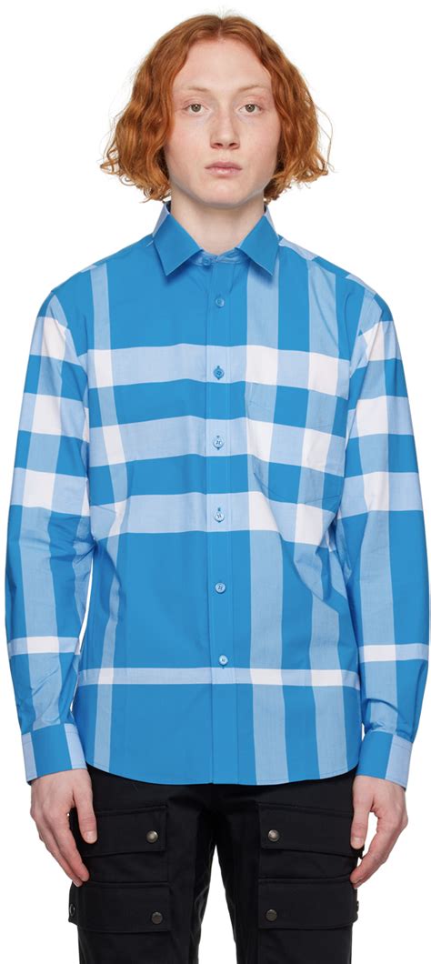 blue burberry button up|Burberry button up men's cheap.